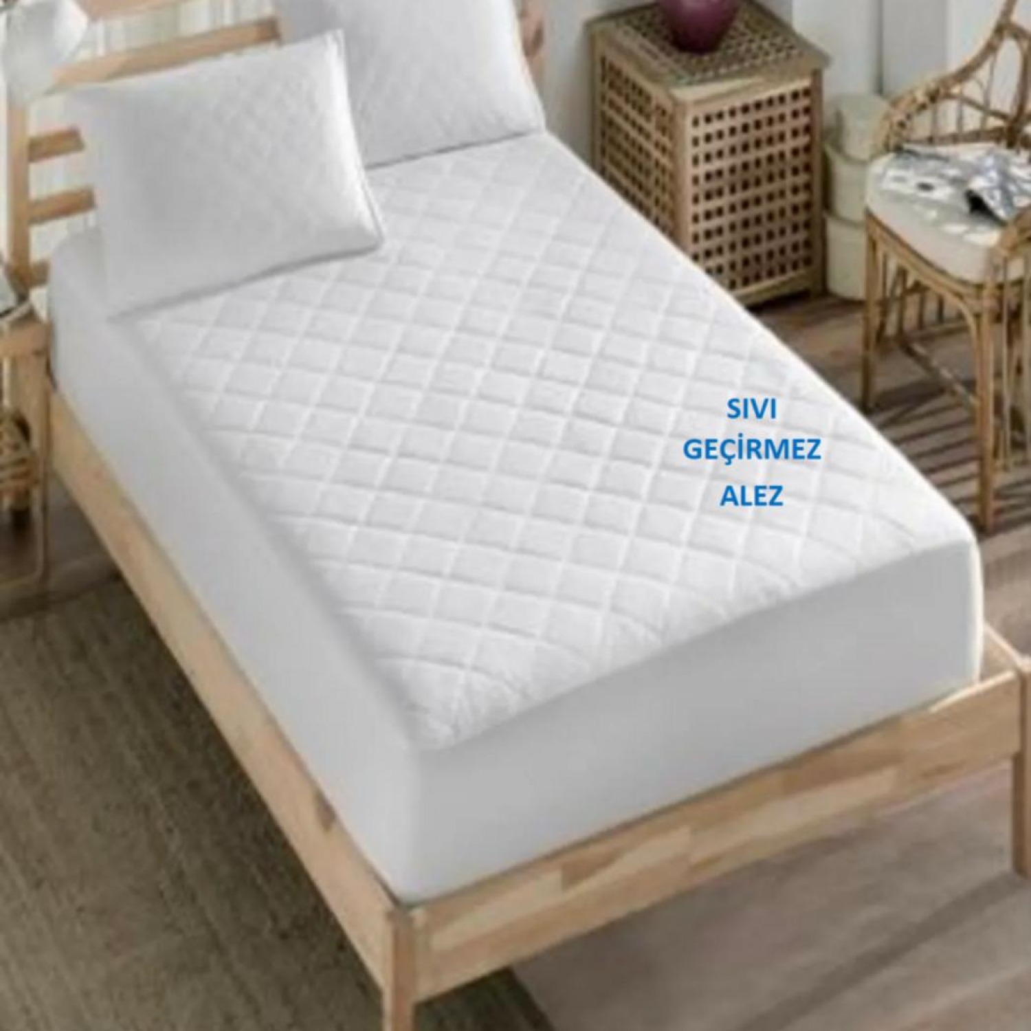 MamCrazy Sıvı Geçirmez Alez - Kapitoneli Fitted Alez Yatak Koruyucu - 100 X 200 Cm.