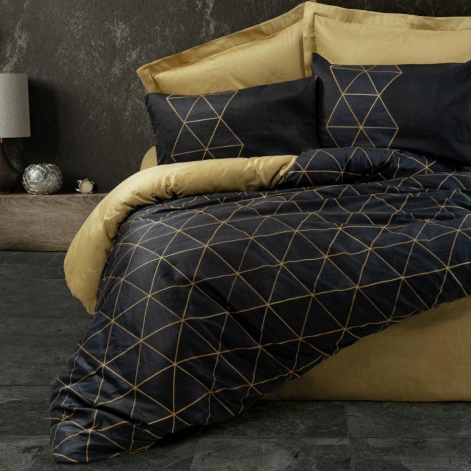 Cotton Box Dark Çift Kişilik Nevresim Takımı Veta Gold