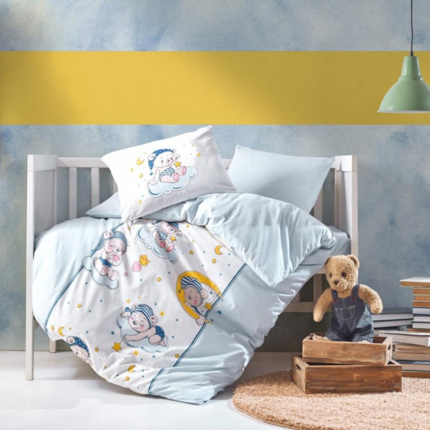 Cotton Box Bebek Nevresim Takımı Bear Mavi