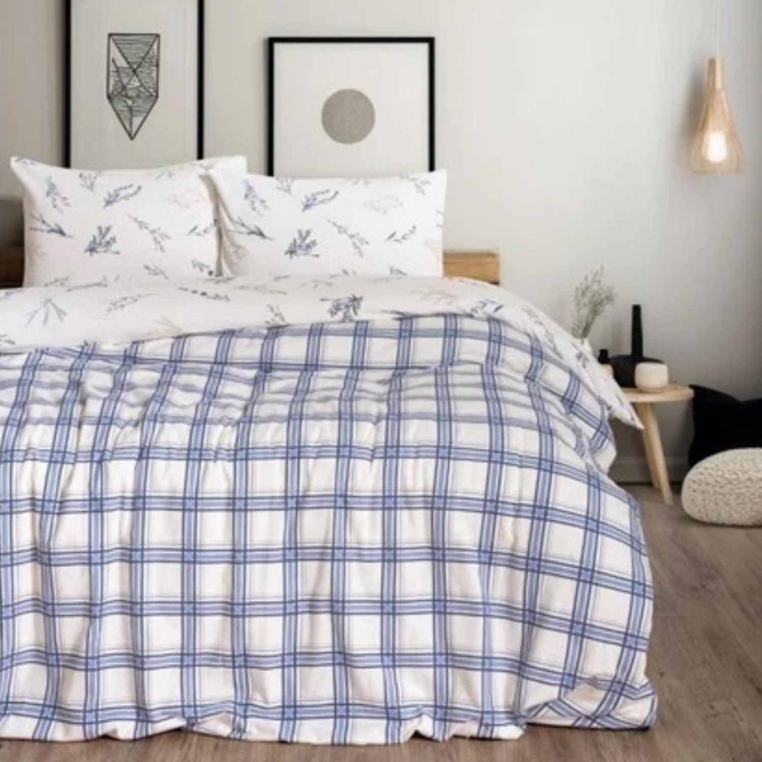 Cotton Box Flanel Nevresim Takımı Lavanid Mavi Çift Kişilik
