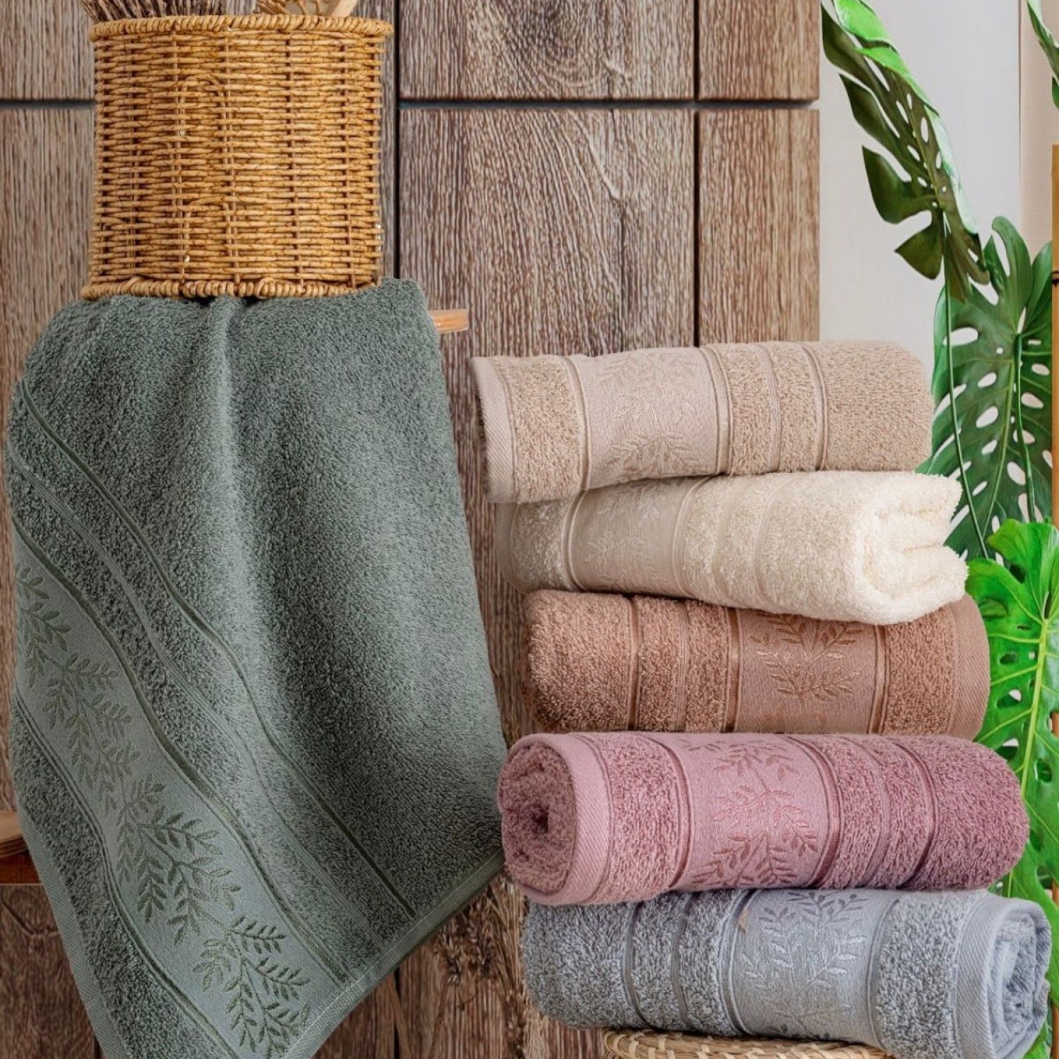 Pamukizi Doğal Doku 6'lı 50x90 Cm El&Yüz Havlu Seti